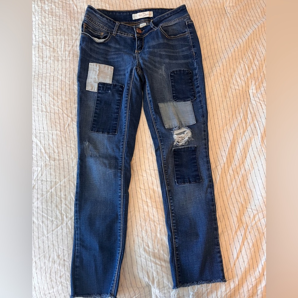 Trendy Patchwork Skinny Jeans